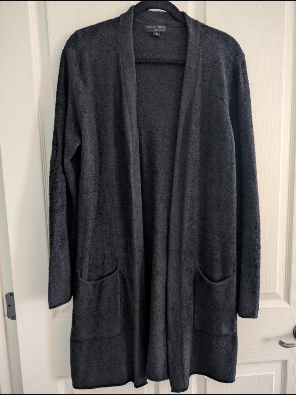 Barefoot Dreams CozyChic Lite Cardigan Large Like New Black NOWCL1327